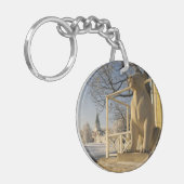 Moskou. Winter. leeuwsculptuur Sleutelhanger (Voorkant Links)