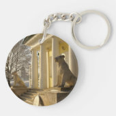 Moskou. Winter. leeuwsculptuur Sleutelhanger (Achterkant)