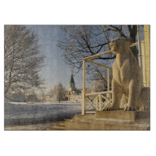 Moskou. Winter. leeuwsculptuur Snijplank