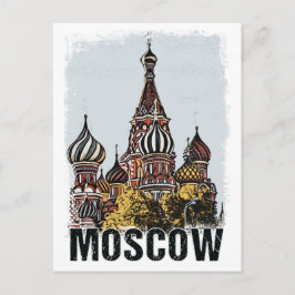 Moskouse City Streets Vintage Travel Poster Series Briefkaart