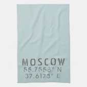 Moskouse Latitude-coördinaten Theedoek (Verticaal)