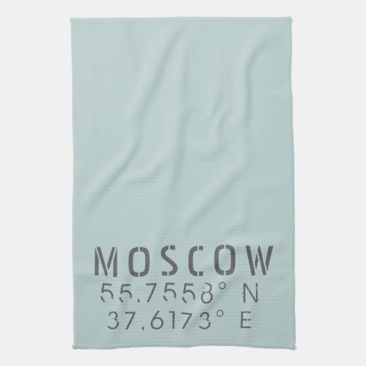 Moskouse Latitude-coördinaten Theedoek (Verticaal)