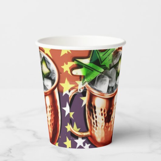 Moskouse Mule Papieren Bekers (Achterkant)