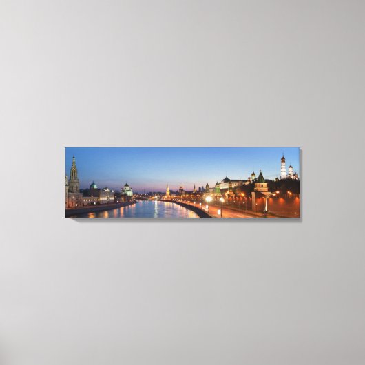 Moskouse rivier in Dusk Canvas Afdruk (Voorkant)