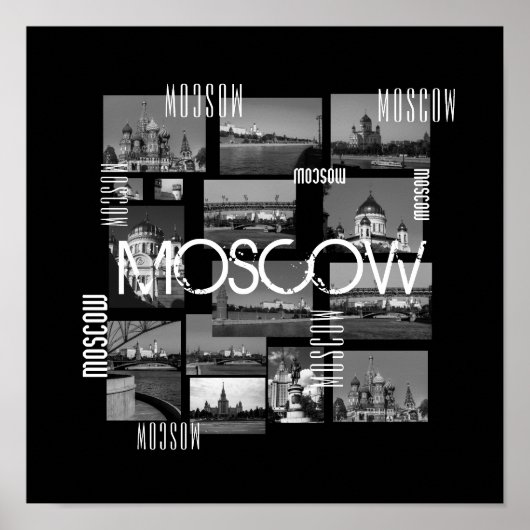 Moskouse stad St. Basil's Cathedraal Architecture  Poster (Voorkant)