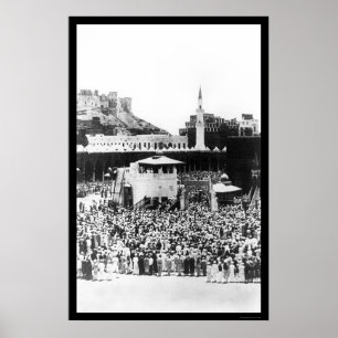 Moslem Worship in Mecca Arabia in 1885 Poster