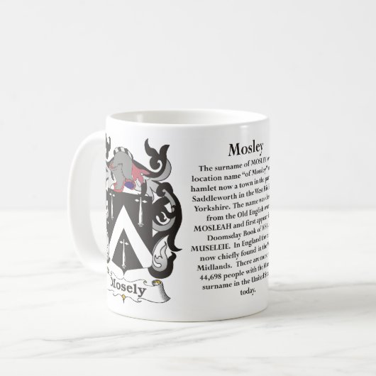 Mosley Family Coat of Arms Mok (Voorkant links)