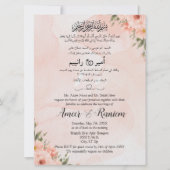 Moslim Arabisch Engels Floral roze Waterverf Kaart (Voorkant)