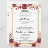 Moslim Arabisch Engels Red Rose Gold Kaart (Voorkant / Achterkant)