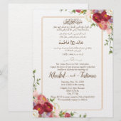 Moslim Arabisch Engels Rood Roze Rose Gold Kaart (Voorkant / Achterkant)