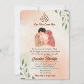 Moslim Baby Meisje Geboorte Aankondiging Nieuwe Ou (Voorkant)