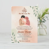 Moslim Baby Meisje Geboorte Aankondiging Nieuwe Ou (Staand voorkant)