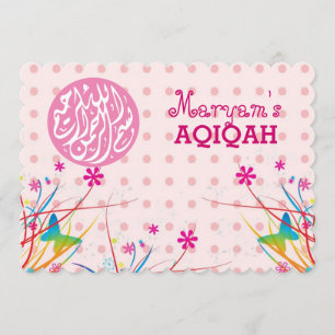Moslim baby meisje roze aqiqah Islamitisch Kaart