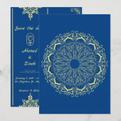 Moslim bruiloft bewaar de datum save the date (Voorkant / Achterkant)