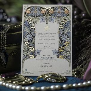 Moslim bruiloft Columbine Morris Vintage Folie Uitnodiging