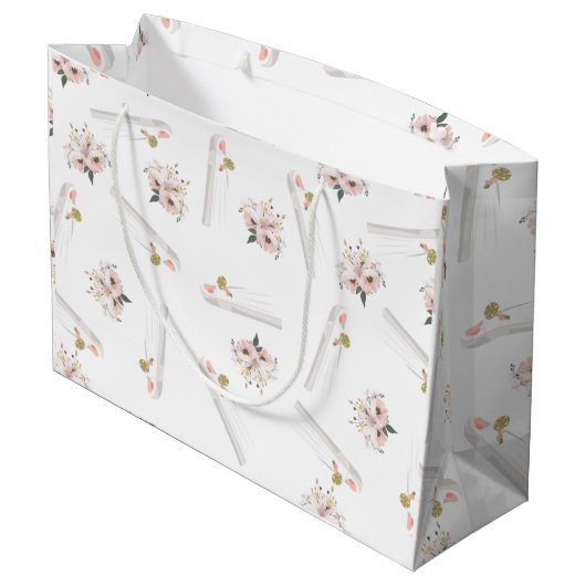 Moslim bruiloft Rozen & Bruid Gift Bag Groot Cadeauzakje (Achterkant Gekanteld)