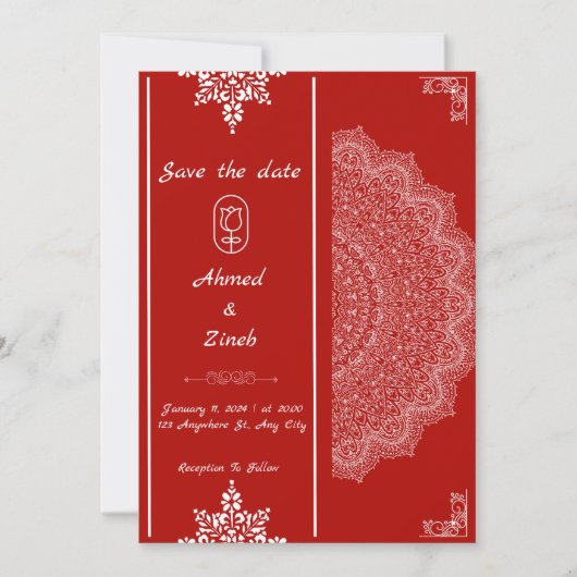 Moslim bruiloft Save the Date (Voorkant)