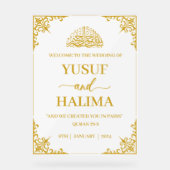 Moslim bruiloft welkom acryl teken acryl bord (Voorkant)