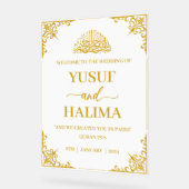 Moslim bruiloft welkom acryl teken acryl bord (Hoek)
