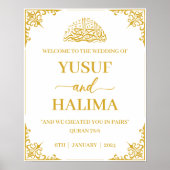 Moslim bruiloft welkom teken poster (Voorkant)