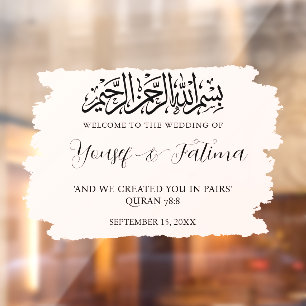 Moslim Bruiloft Welkomstbord Decal Glas Cling