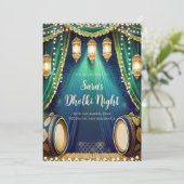 Moslim Dholki nodigt & Mehndi uitnodigingen uit (Staand voorkant)