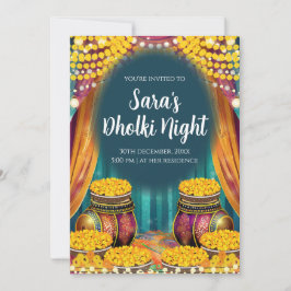 Moslim Dholki uitnodigingen & Mehndi uitnodiging