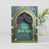 Moslim Dholki uitnodigingen & Mehndi uitnodigingen (Staand voorkant)