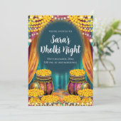 Moslim Dholki uitnodigt & Mehndi uitnodiging (Staand voorkant)