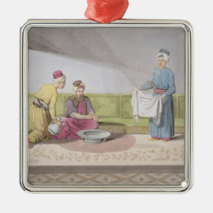 Moslim die zijn abortus uitvoert, bord 34 van Par Metalen Ornament