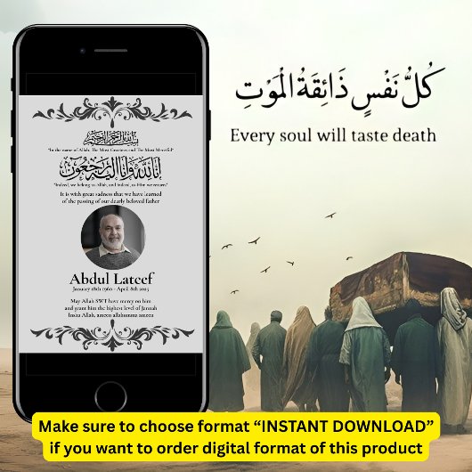 Moslim Dood Aankondiging Man Janaza Gebed