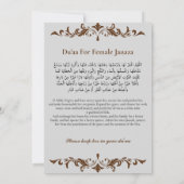 Moslim Dood Aankondiging Vrouw Janaza Gebed (Achterkant)