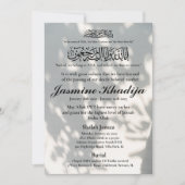 Moslim Dood Aankondiging Vrouw Janaza Gebed (Voorkant)