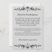 Moslim Dood Aankondiging Vrouw Janaza Gebed (Achterkant)