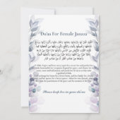 Moslim Dood Aankondiging Vrouw Janaza Gebed (Achterkant)