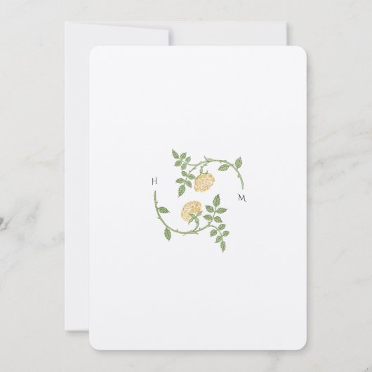 Moslim Elegant Geel Goud Groen Bruiloft Kaart (Achterkant)