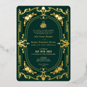 Moslim Emerald Elegantie Gouden folie Bruiloft Uitnodiging (Voorkant)