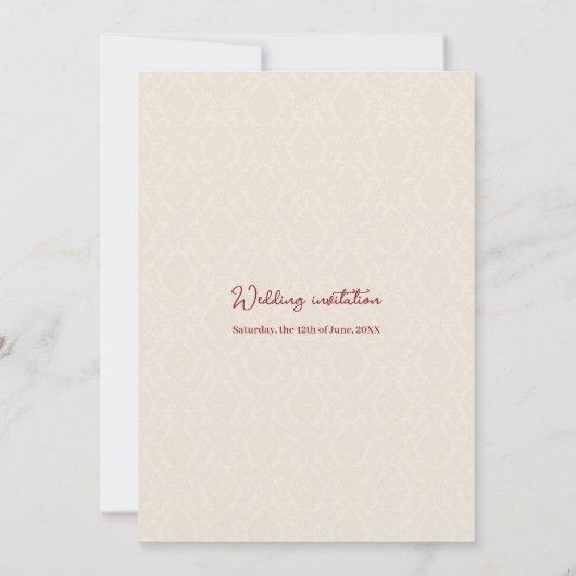 Moslim Engels Beige en Rood Traditioneel eenvoudig Kaart (Achterkant)