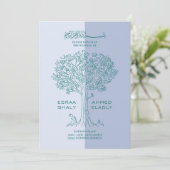Moslim Engels | Blauwe & Groene Bloesem Boom Bruil Kaart (Staand voorkant)