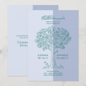 Moslim Engels | Blauwe & Groene Bloesem Boom Bruil Kaart (Voorkant / Achterkant)