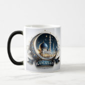 Moslim Gouden Marine Blauwe Moskee Eid Mubarak Magische Mok (Links)