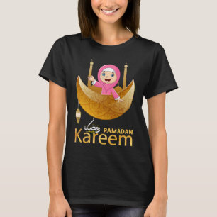 moslim hijabi meisje vasten ramadan mubarak kareem t-shirt