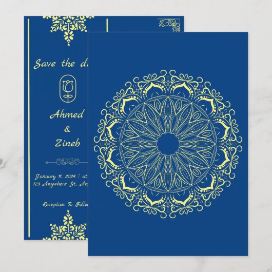 Moslim Huwelijk Save the Date (Voorkant / Achterkant)