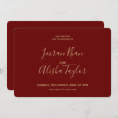 Moslim Huwelijk Save the date Goud Arabische Tijge (Voorkant / Achterkant)