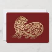 Moslim Huwelijk Save the date Goud Arabische Tijge (Achterkant)