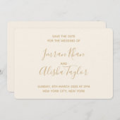 Moslim Huwelijk Save the date Goud Arabische Tijge (Voorkant / Achterkant)