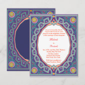 Moslim-Indiaas huwelijk of uitnodiging van Mehndi (Voorkant / Achterkant)