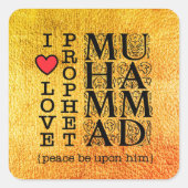 Moslim Islamitisch Geschenk – Liefde & Respect voo Vierkante Sticker (Voorkant)