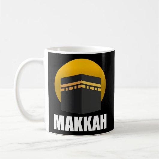 Moslim Islamitisch Makkah Kaaba Saoedische stad Me Koffiemok (Links)