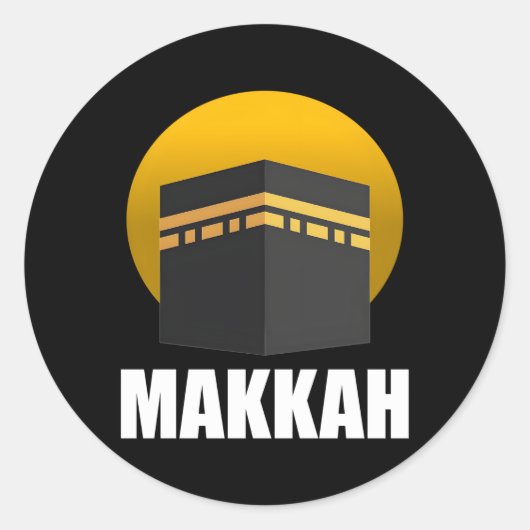 Moslim Islamitisch Makkah Kaaba Saoedische stad Me Ronde Sticker (Voorkant)